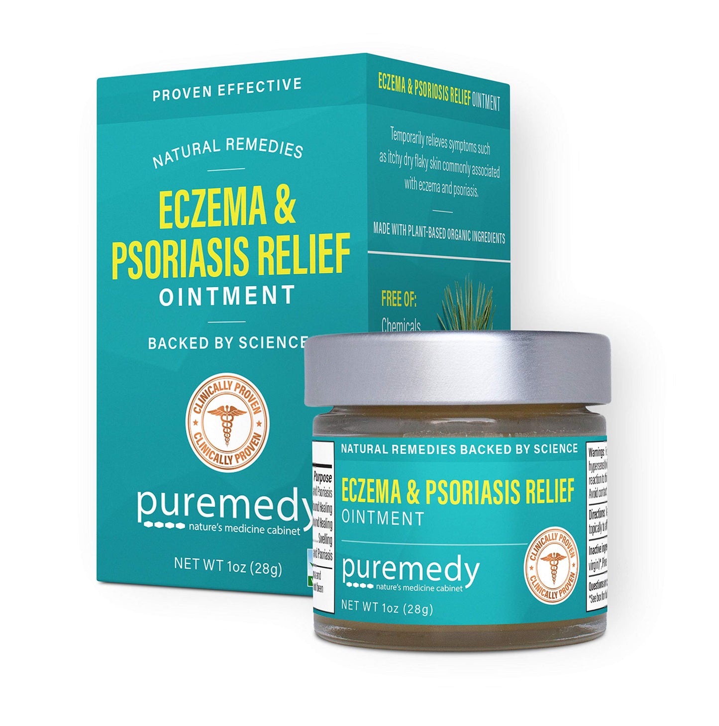 Puremedy Eczema & Psoriasis Relief Ointment All Natural Salve Soothes and Relives Symptoms of Dry Itchy Flaky Scratchy or Weepy Skin - 1 oz Jar