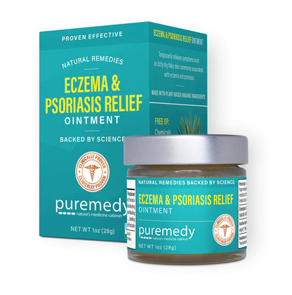 Puremedy Eczema & Psoriasis Relief Ointment All Natural Salve Soothes and Relives Symptoms of Dry Itchy Flaky Scratchy or Weepy Skin - 1 oz Jar